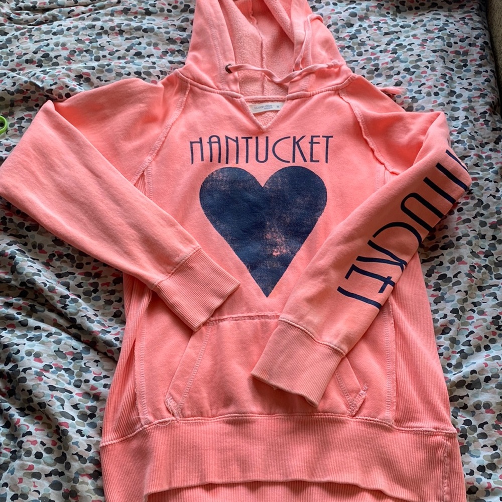 Ocean Drive Clothing Co. “Nantucket” burnout creamsicle orange hoodie Size Med.